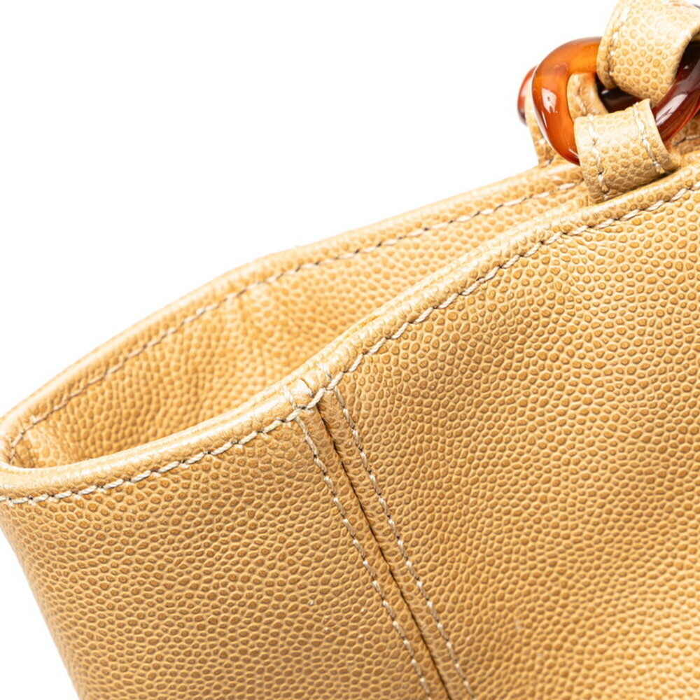 CHANEL Cream Caviar Leather Logo Shoulder Bag - Picture 5 of 14